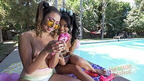 Beautiful bisexual Gina Valentina in hot cowgirl action
