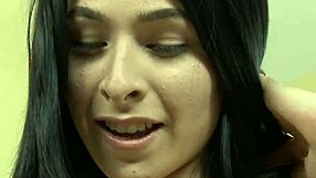 Beautiful transgender woman giving blow job