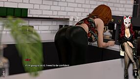A continuation of the series of explicit content featuring a naked girl in a cafe
