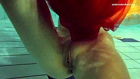 Nastya's outdoor striptease in the pool is pure sex appeal