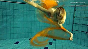 Nastya's outdoor striptease in the pool is pure sex appeal
