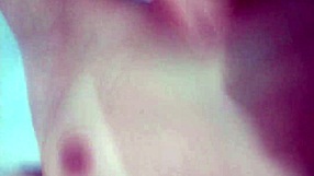 Natural tits and shaved pussy in homemade big cock video