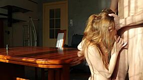 Sexy wife cheats with stepbrother and sucks his cock