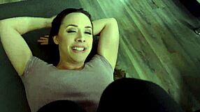 Stepmother with big breast seduces stepson during yoga classes