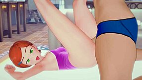 Redhead Gwen's wild ride in 3D hentai parody