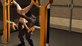 3D animated slut gets pounded by big black cock