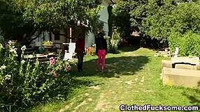 Beautiful women in high definition video engaging in lesbian strap-on sex and fingering