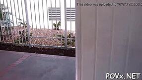 POV video of a rough fuck with a free blowjob