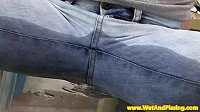 Close up of a blonde called Planejane urinating and using sex toys