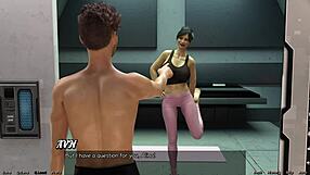 Beautiful milf with large breasts in a 3D animated porn video
