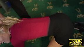 Submissive woman gets rough anal sex with cum inside her mouth