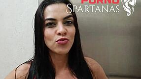 Beautiful Brazilian brunette gets big cock in her ass