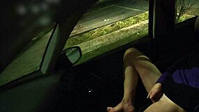 dogging my wife in public car parking as stranger fingers her to squirt.