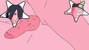Naruto and Sasuke in gay hentai porn without censorship
