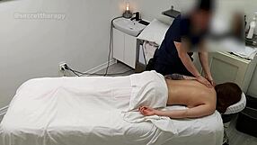 Young waitress Alice gets a special massage at the spa