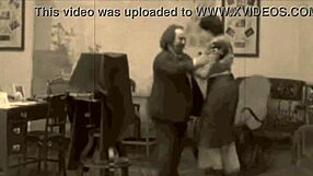 Steamy classic with a hairy pussy and blowjob