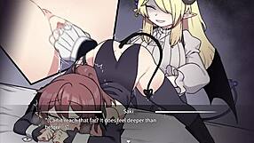 Finger play and bondage in a corporate hentai video