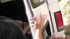 Big tits homemade brunette gets bound and fucked by a huge cock