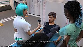 3D animated game with hot space babe wanting to get intimate