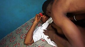 Big natural tits and black cock in a sex machine scene