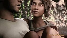 3D animated sex in a car with a small bosomed skinny girl