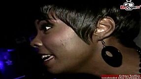 A black slut with natural big tits gets picked up by a white man