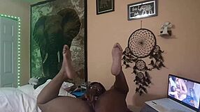 Naejae has a solo pleasure experience while watching lesbian porn