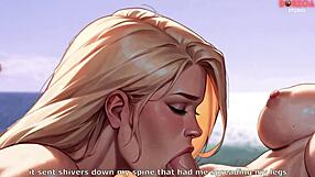 Futa teen gets public beach blowjob from cute stepsis