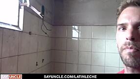 A hot and hairy Latin man gives a special blowjob to a renovator