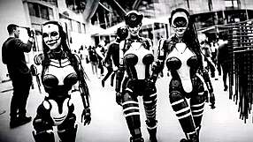A futuristic sex party with C23 robot whores