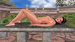 3D animated Indian girl masturbates with a carrot