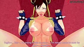 Hentai video with 3D animated Chun-li in Street Fighter themed fantasy