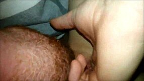 Amateur ginger guy gives close up high definition licking to wet pussy