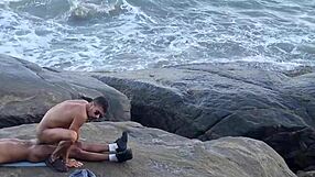 Wild beach party with raw sex and big cocks