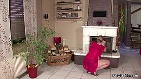 The husband seduces the German maid and gives her a hardcore facial treatment