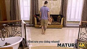 Hairy mature gets naughty with stepson's pistol and more
