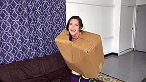 Stepmother in costume gives deep blow job and gets cum inside her vagina