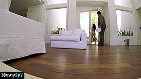 Boss seduces new nanny Amia Miley for a steamy scene