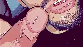 Gay cartoon featuring hot oral action and Rough anal sex