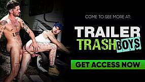 Trailertrashboys' gay scene with hunk jock Isaac X and bareback action