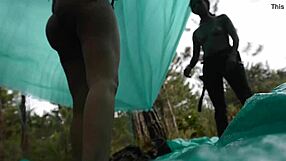 Latina Pussy Licking in Wild Jungle Camp Feels So Raw and Intense