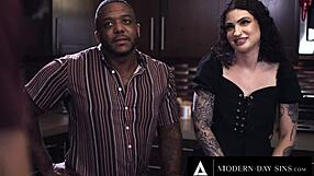Bisexual fun with interracial couple and anal sex