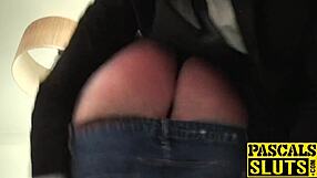 Beautiful woman with a perfect figure enjoys BDSM and blowjob like a pro