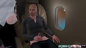 3D porn game with a hot stewardess and a big cock