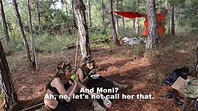 Femdom and cunilingus action in the great outdoors in a jungle insurgent camp