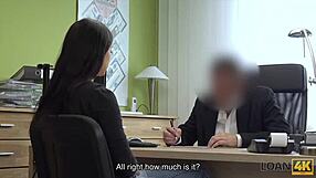 Loan agent tests tight asshole of desperate teen needing cash