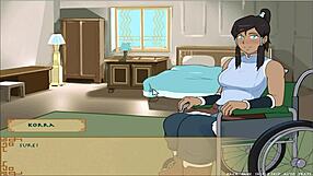 Busty Korra in steamy handjob scene in Four Element Trainer