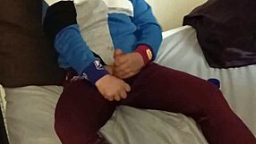 Young gay man masturbates and has sex with his partner