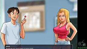 European teacher helps sexy teen with French and pleasure