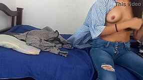 Big tits Latina teen gets puffy nipples and cums hard